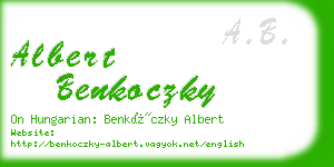 albert benkoczky business card